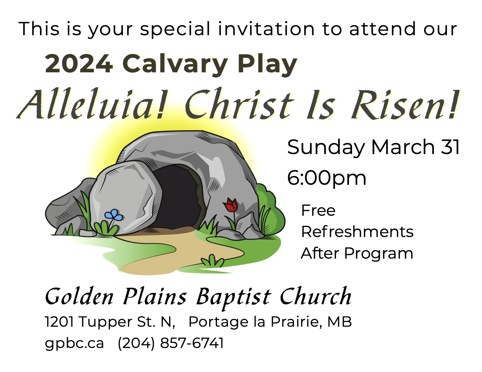 2024 Calvary Play Sunday March 31 6:00pm
